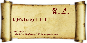 Ujfalusy Lili névjegykártya